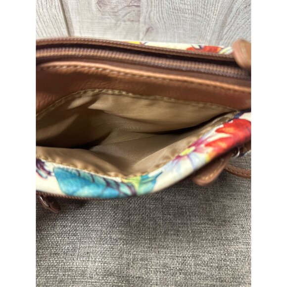 Multi Sac Floral Crossbody Bag With Adjustable Strap & Zippered Pockets Boho - Picture 6 of 11